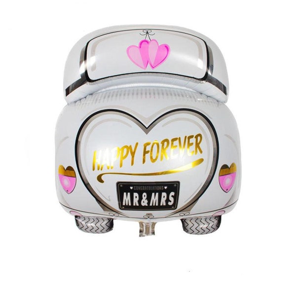 White Car CAB Balloon XL Engagement Balloons Bachelorette Party Decor Bridal Shower wedding honeymoon Happily ever after forever winter snow