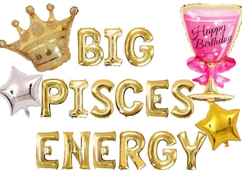 Big Scorpius Energy Banner – Happy Birthday Deko Mit Glitzer, Sternzeichen Skorpion Motiv