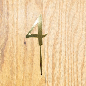 4 Cake Topper | Four | Fourth Birthday party decoration | I am four | gold acrylic mirror | 4th decor  | decoration