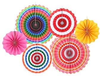 6 Fiesta Hängende Papierfächer Siesta Windrad Fächer Taco Mexikanisch Süß Ballon Kaktus Party Hintergrund Fiesta Dekorationen Zirkus Baby Shower Lama