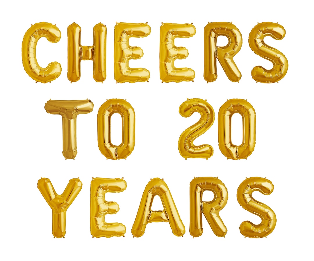 Cheers to 20 Years 20th Birthday Banner Happy Birthday Etsy