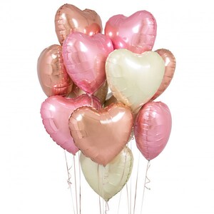 18 inch 6 / 12 pcs Giant Balloon Bouquet Pink Heart Balloon Rose Gold Hearts balloons White Star Stars Birthday Shower Party winter baby