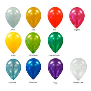 Balloons Set of 3/6/12/25/50 QTY | 11&quot; Round Latex Balloons Solid Colors, Premium Balloons for Balloon Garlands, Bouquets, Color Chart