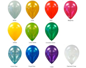 Balloons Set of 3/6/12/25/50 QTY | 11" Round Latex Balloons Solid Colors, Premium Balloons for Balloon Garlands, Bouquets, Color Chart