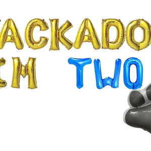 WACKADOO IM TWO banner, 2nd Birthday, 2nd Birthday Party, Dog Birthday, Wackatwo im 2 Theme Birthday Decoration, Party Decor paw print
