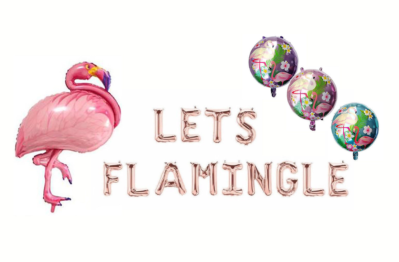 LET'S FLAMINGLE Flamingo Balloon Birthday Party Lets Flamingle Banner ...
