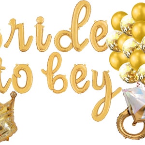 BRIDE TO BEY balloons cursive script Bachelorette Queen Bride party decorations balloon bridal  bach engagement garland she said yes si