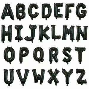 Cyber sale16" Black letter/number balloons - create your balloon banner - black foil balloon - letter balloons - party decor