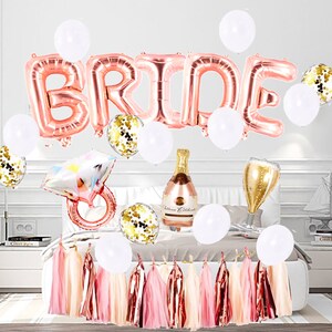 40 inches XL Jumbo BRIDE Rose Gold Foil Balloons Wedding Suite Engagement Giant Letter Set Bachelorette Party Favor Decoration Bridal Shower