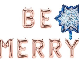 venta BE MERRY 16 "carta globos globos Decoraciones Feliz navidad bandera bandera de Navidad Garland Navidad Rosa de Oro SIlver