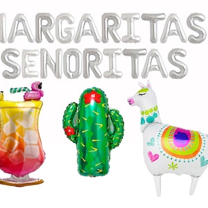 MARGARITAS SENORITAS 16" globos de letras Banner Fiesta Decoraciones Fiesta Mexicana Fiesta de Cumpleaños Cinco De Mayo Taco Bachelorette Sign Bridal