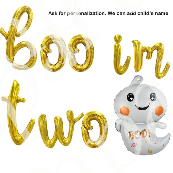 boo im two Balloons Pumpkin Second Birthday Banner Little boo Birthday Party Decor Our Little monster Is two Fall 2nd Birth