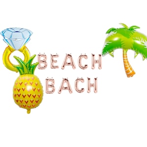 Beach Bach Balloons ADD Custom Phrase/NAME Beach Bachelorette Party Decorations Beach Bach Balloon Banner beach Shower decor palm pineapple