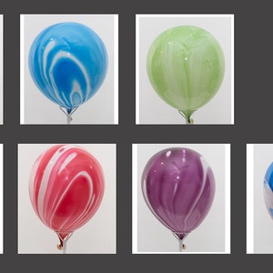 MARBLE 12&quot; BALLOONS Mix n Match 3 pcs/ 6pcs/24pcs Agate Balloon Black White Blue Red Purple Yellow Party shower Birthday Wedding Bridal