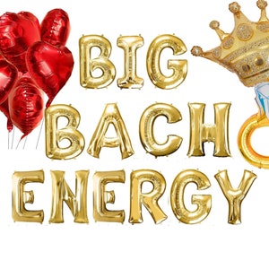BIG BACH ENERGY Letter Balloons Banner Astrology Bride to Be Balloon Funny Decor Sign Bridal Shower Bachelorette Party Banners hearts moon