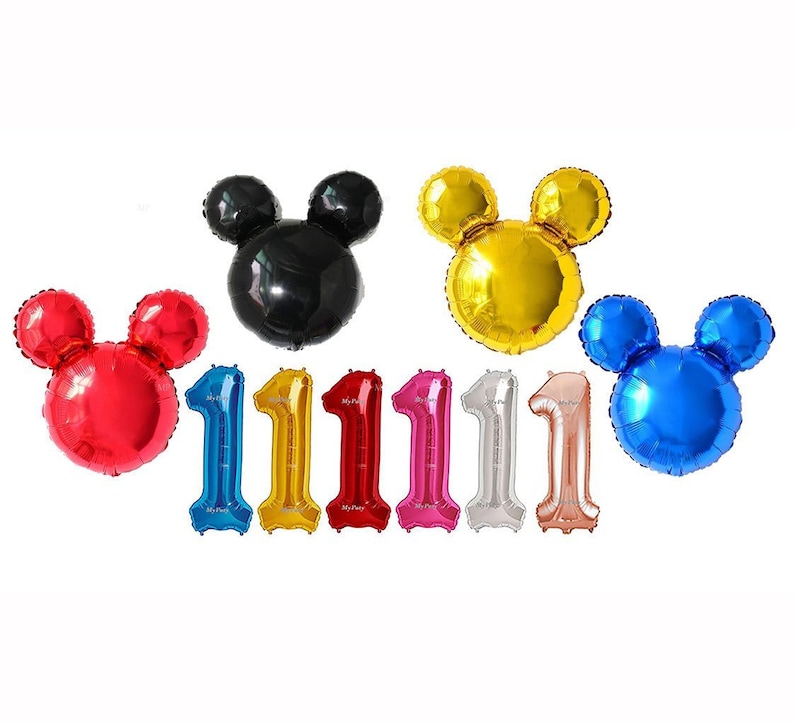 OH TOODLES 16 Letter balloons banner Mickey Mouse Head Balloons 24\u201d Mylar 30 number Mickey Mouse Club Mickey Silhouette Minnie banners
