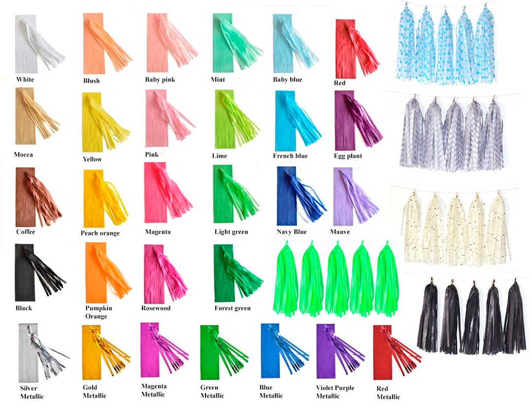 Tassel Garlands 5 Tissue Paper Tassels Garland DIY KIT Etsy