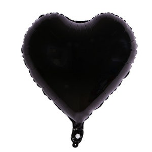 18" Giant Black heart Balloon Black heart Balloons Black heart foil Balloon Black mylar Black heart Balloon Birthday Party Mickey Mouse