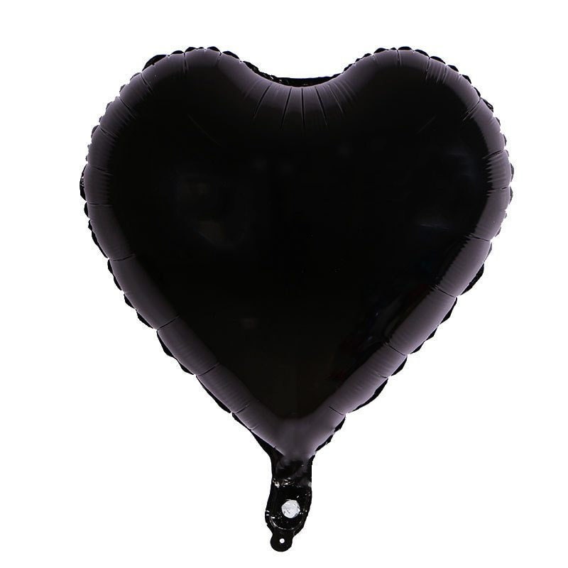 10 Pièces Noir Amour Ballons, Noir Coeur Ballons Hélium De La 18