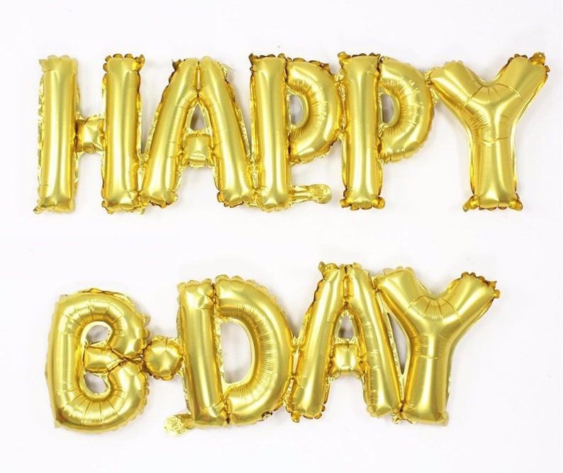 Happy Birthday LETTER Banner Balloons Foil 16 Party - Etsy