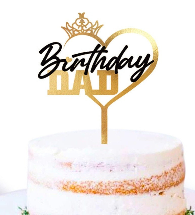10x Cupcake-Topper Happy Father's Day – Goldene Acryl-Deko Mit Spiegel-Optik, 5 Cm, Für Vatertagstorte & Cupcakes