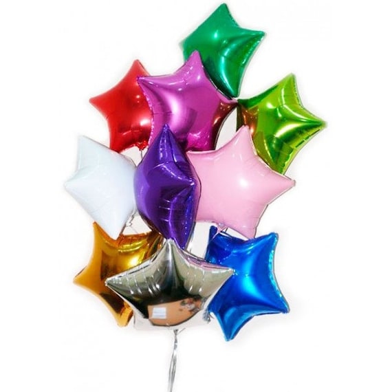 Balloon Bouquet 18 Inch Mylar Star Clear latex balloons stars | Etsy