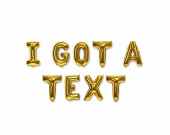 9 colors of I GOT A TEXT Banner Bachelorette Party Decorations Message phone social media  sms Bach Party Balloons in 9 Colors