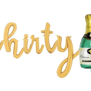 30th Birthday Gold Rose gold cursive party decorations for her balloon diy bouquet 30 Thirty balloon Cheers to 30 years Women Man birthday