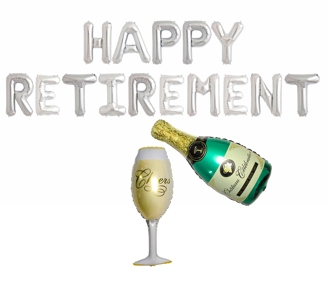 HAPPY RETIREMENT Balloon Banner / Letter Balloons Party Sign