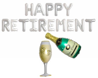 HAPPY RETIREMENT Balloon Banner / Letter Balloons Party Sign/ retirement party | retirement | celerations | funny banner | custom banner