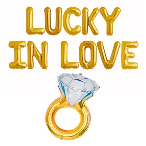 LUCKY IN LOVE Brief Luftballons Banner St Patrick Braut zu sein Ballon Irish Decor Schild Brautdusche Junggesellinnenparty Grün Hochzeit Banner