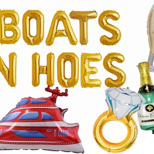 Boats n Hoes Balloon Banner Bach Party Decor Bachelorette Party Supplies Boat Birthday Bach Yacht Bach Decorations Ahoy Bitches Beach Bach