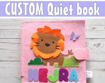 Custom Quiet Book for Babies and Toddlers | Lion Sensory Toy | Handmade Soft Book Interactive Quiet Book  Personalized Learning Children Toy