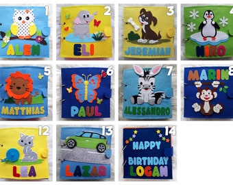 custom name add on option available Custom toddler busy quiet book felt fabric activity book choose between 5-8 pages