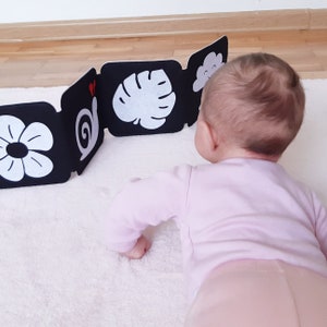 Tarjetas didácticas sensoriales de alto contraste para bebés: tarjetas de estimulación infantil en blanco y negro: juguete Montessori para recién nacidos: regalo para baby shower: tarjetas sensoriales
