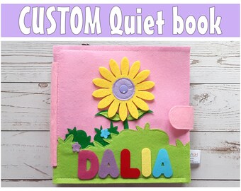 Travel-Friendly Quiet Book for Babies and Toddlers | On-The-Go Sensory Toy Fine Motor Skills | Imaginative Play Handmade Fabric Book Flower