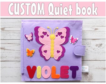 Custom Toddler Learning Book | Shapes, Colors & Numbers | Cognitive Skills Educational Sensory Butterfly Toy | Interactive Learning Toy