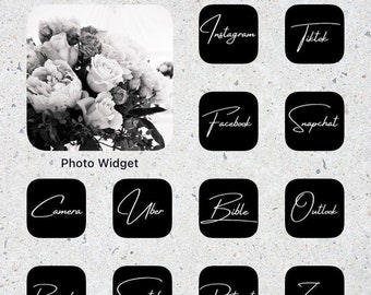 White Script Bundle iOS 14 ästhetische iPhone App Icons - 60 Pack