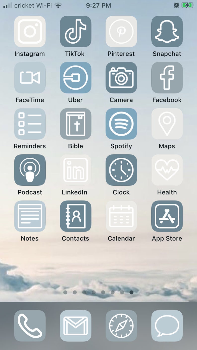aesthetic ios iphone icons icon skies apps phone themes