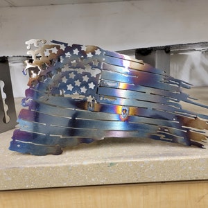 Tattered flag hitch cover with stars