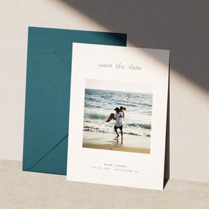Laguna Photo Save the Date Beach, Save the Date-sjabloon met foto, bestemming huwelijksuitnodiging, papierloze postuitnodiging, bewerkbaar