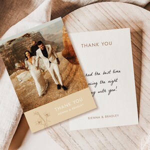 Cartão de agradecimento de casamento Mariposa, cartão de agradecimento de casamento com foto, cartão de agradecimento de casamento personalizado, modelo de cartão de casamento de agradecimento