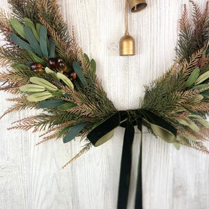 Winter Olive Front Door Wreath,Olive Branch Hoop Wreath,Modern Farmhouse All Season Olive Branch Wall Decor,Minimalist Hoop Wreath Wreath image 9