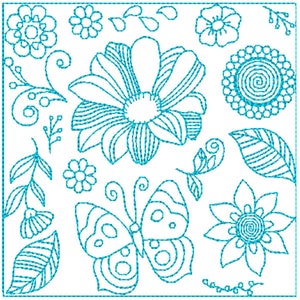 Embroidery Designs Butterfly and Flowers, Quilt Embroidery, Machine Embroidery Designs image 4
