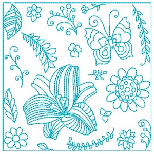 Embroidery Designs Butterfly and Flowers, Quilt Embroidery, Machine Embroidery Designs image 1