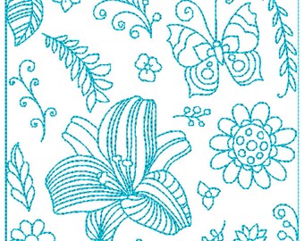 Embroidery Designs Butterfly and Flowers, Quilt Embroidery, Machine Embroidery Designs