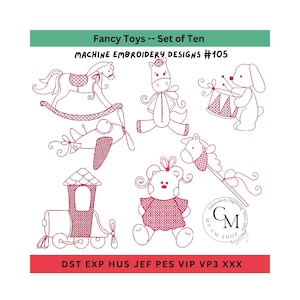Fancy Nursery Toys Embroidery Designs, Machine Embroidery, Nursery Designs