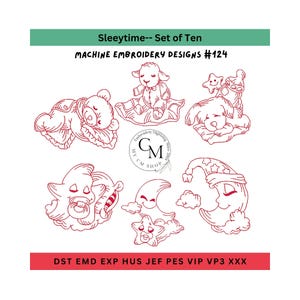 Sleepytime Collection Embroidery Designs. Machine Embroidery, Nursery Designs