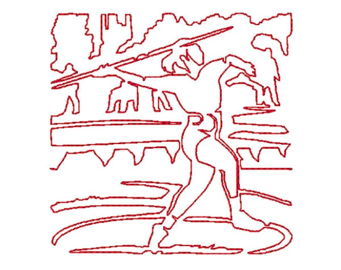 Track and Field, Embroidery Designs, Set of 12, Redwork,