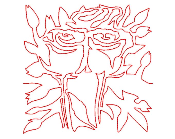 Rose Blocks - Edge to Edge Quilting -- Continuous Line -- Machine Embroidery Designs -- Set of Ten